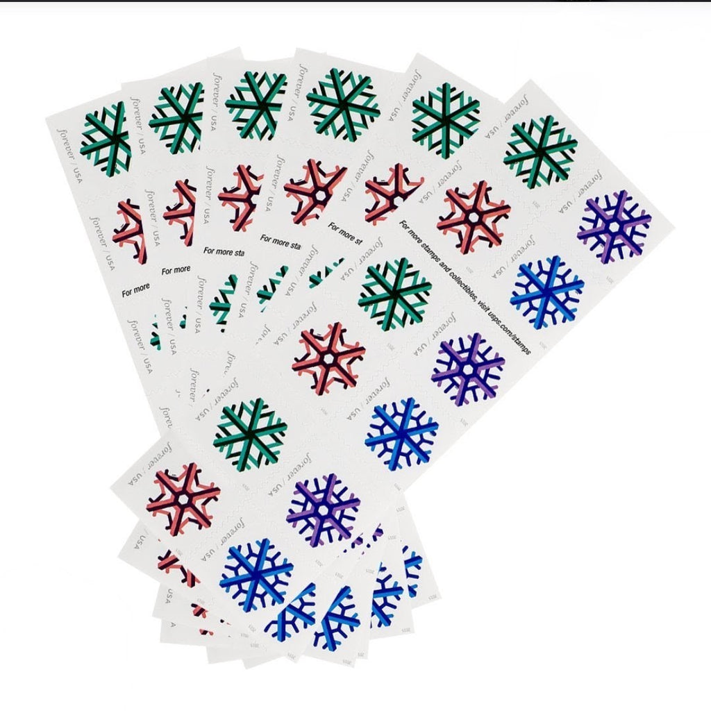 USPS 2015 Geometric Snowflakes Forever Stamps Booklet of 20, Winter