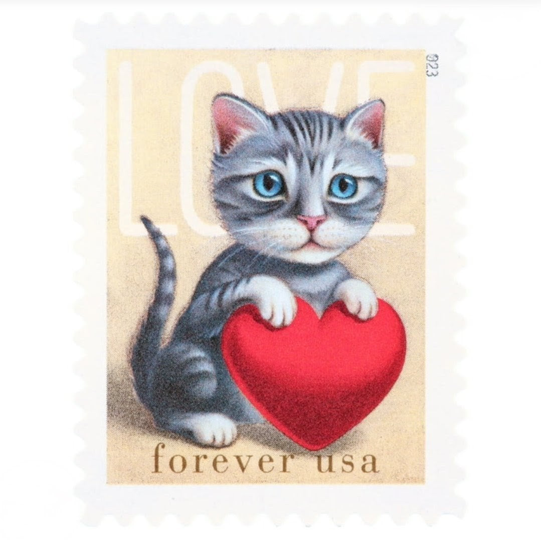 2023 Love Kittens & Puppies Forever USA Stamp Sheet Of 20, Multicolor