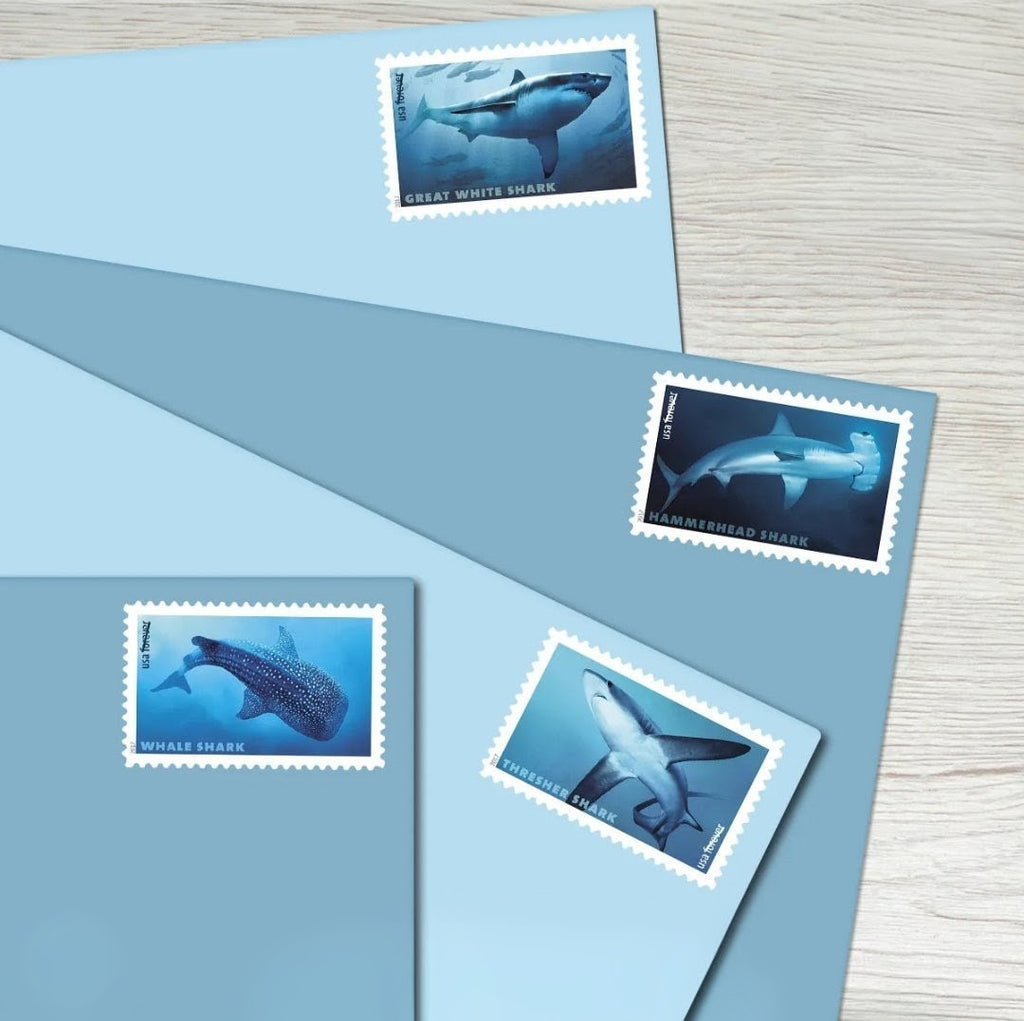 USPS 2017 SHARKS Stamps Sheet of 20, Ocean