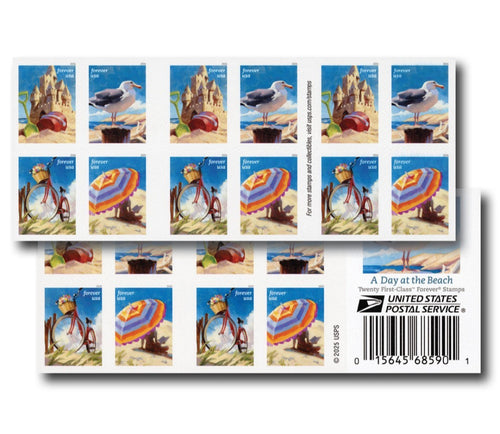 USPS 2026 A Day At The Beach Stamps Booklet of 20, Ocean, Collectible