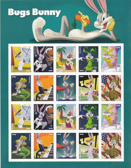 2020 Bugs Bunny Forever USA Stamp Sheet Of 20, Multicolor