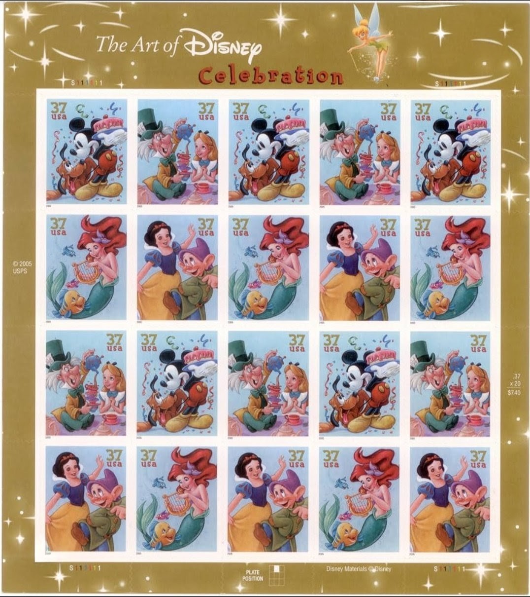 2005 Art Of Disney Celebration 37¢ USA Stamp Sheet Of 20, Multicolor