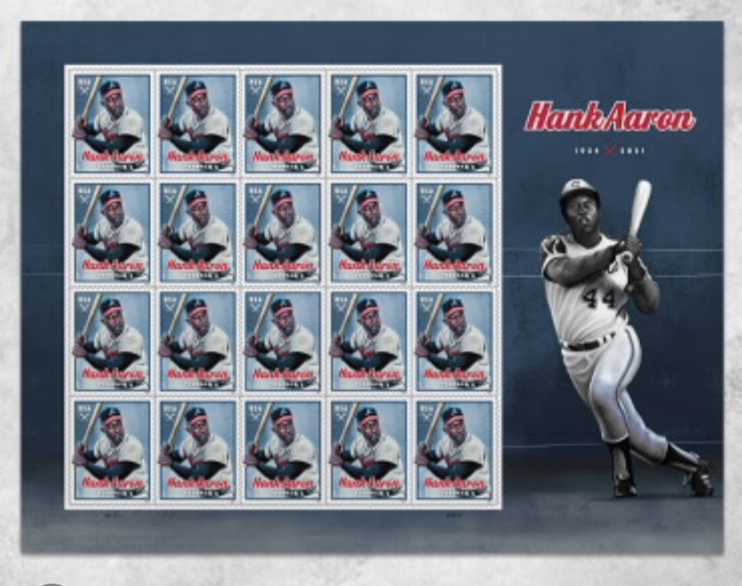2024 Hank Aaron Forever USA Stamp Sheet Of 20, Multicolor