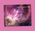 Star Cluster IC348 $31.40 USA Stamp Sheet Of 4, Multicolor