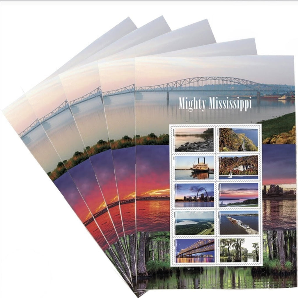 2022 Mighty Mississippi Forever Stamps Sheet of 10 Nature, City