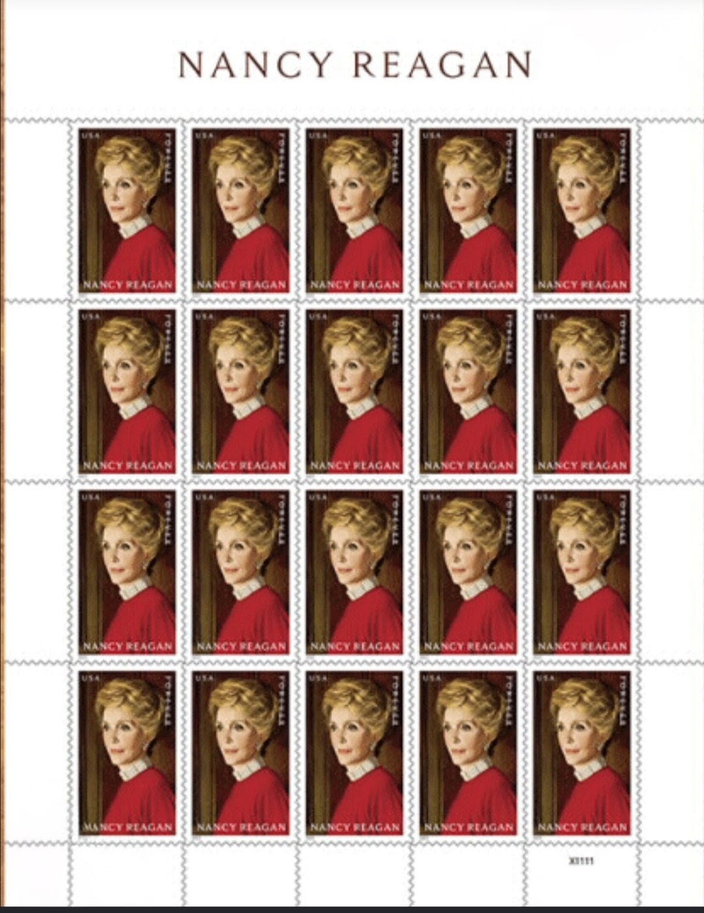 USPS 2022 Nancy Reagan Forever Stamps Sheet of 20, Commemorative