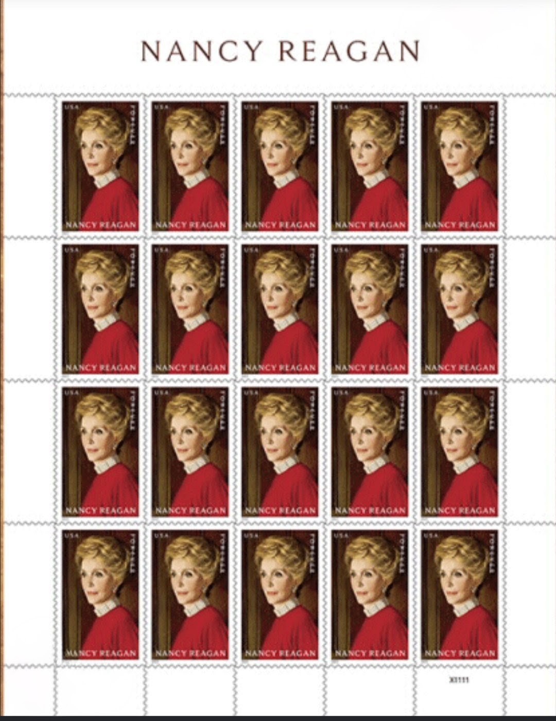 USPS 2022 Nancy Reagan Forever Stamps Sheet of 20, Commemorative