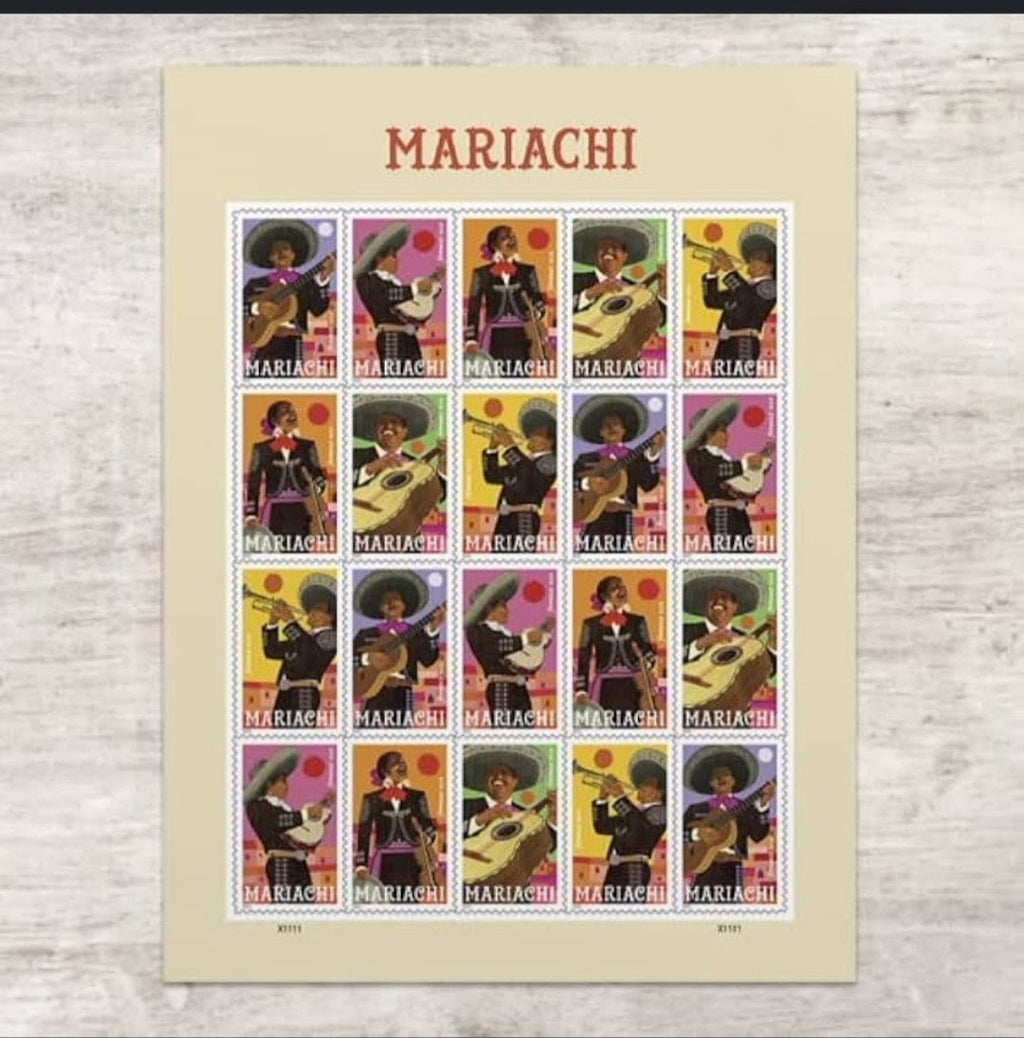 2022 Mariachi Forever USA Stamp Sheet Of 20, Multicolor