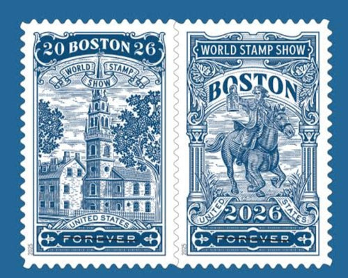 2026 Boston World Stamp Show Forever USA Stamp Booklet, Boston, Multicolor