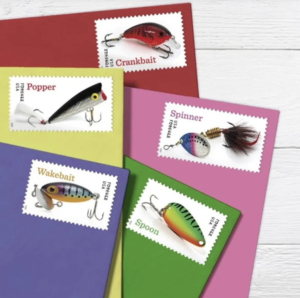 2025 Freshwater Fishing Lures Forever USA Stamp Sheet Of 20, Multicolor