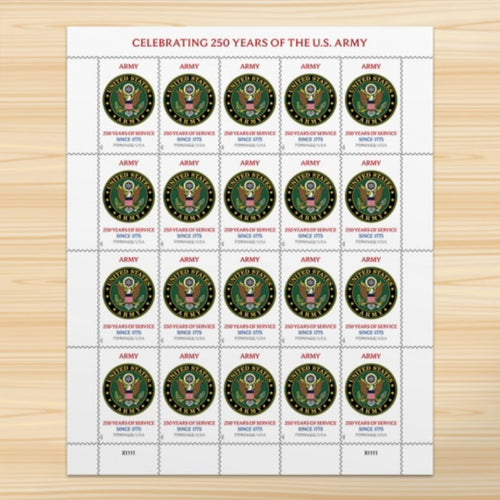 250 Years Of Army Forever USA Stamp Sheet Of 20, Multicolor, 2026