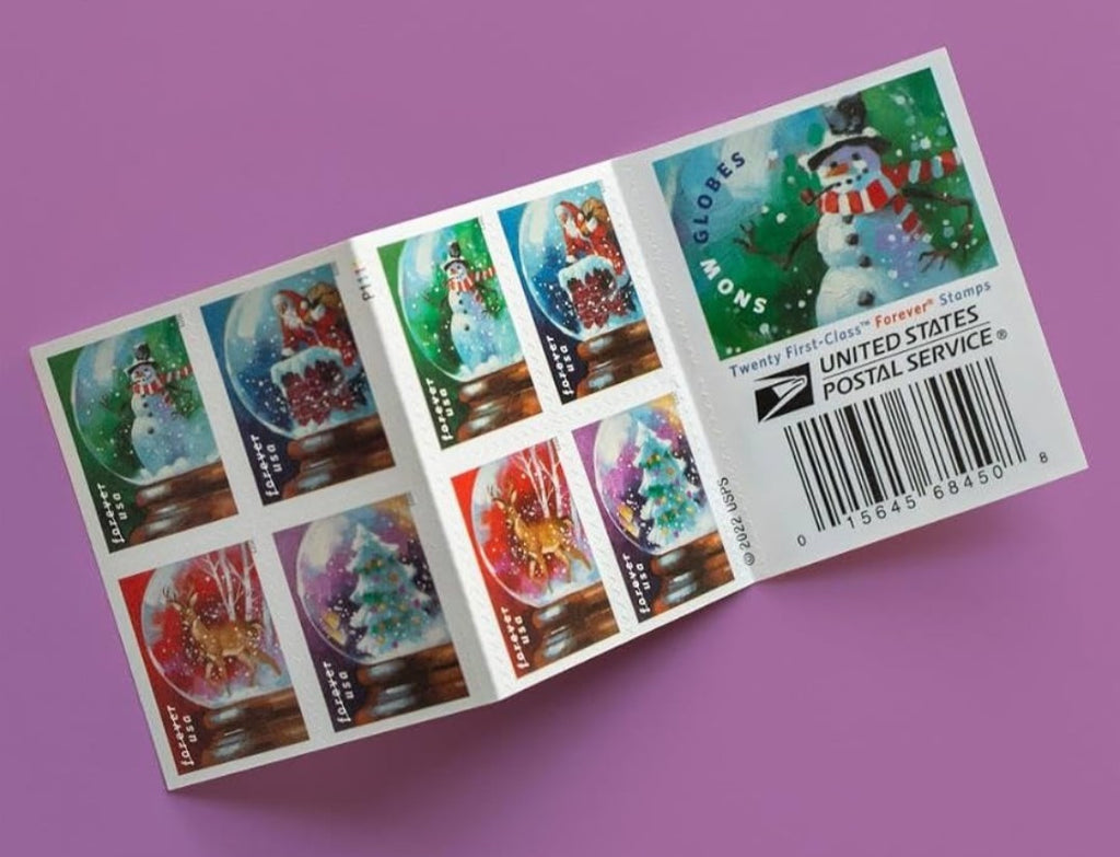 2023 Snow Globe Forever USA Stamp Booklet Of 20, Multicolor
