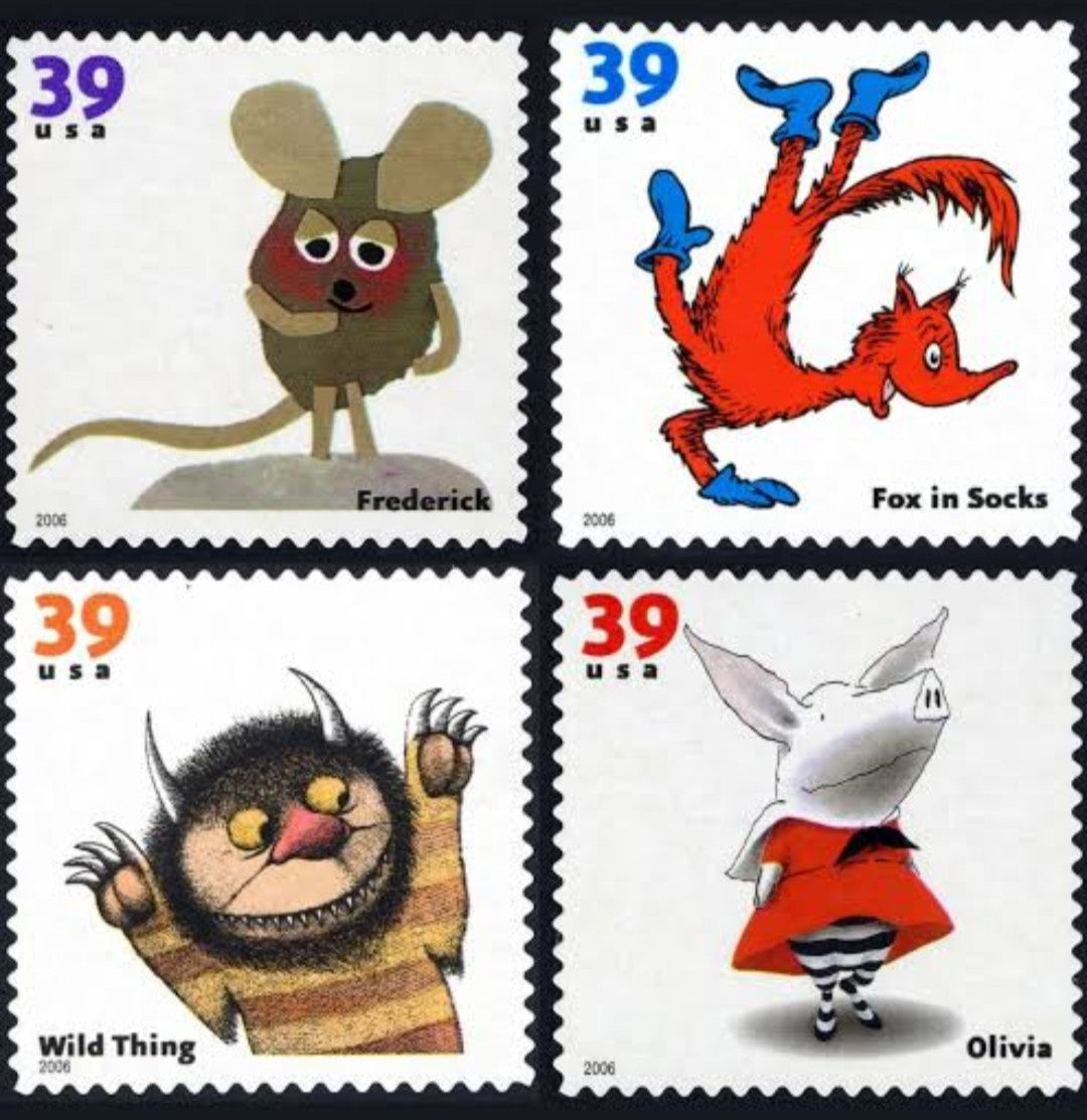 2006 Favorite Children's Book Animals 39¢ USA Stamp Sheet Of 16, Multicolor