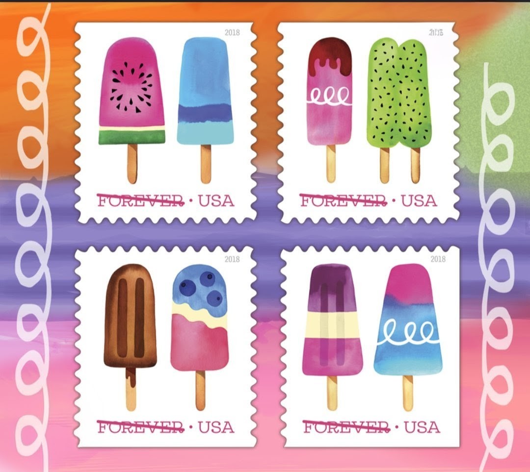 2018 Frozen Treats Forever USA Stamp Booklet Of 20, Multicolor