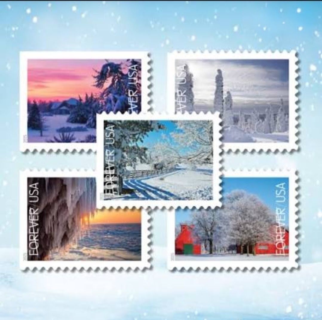 USPS 2025 Winter Landscapes Forever Stamps Booklet of 20, Seasonal