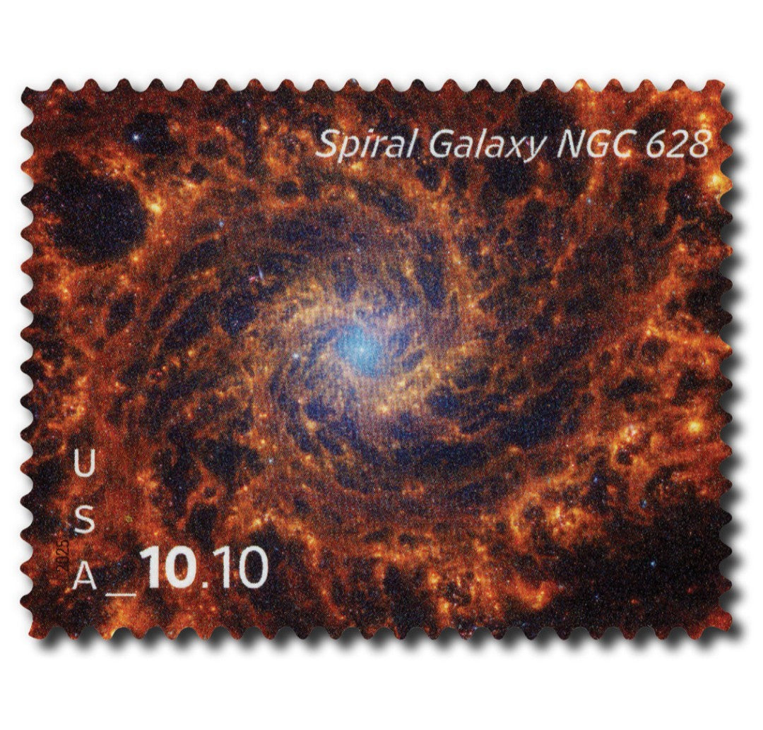 2025 Spiral Galaxy NGC 628 $10.10 USA Stamp Sheet Of 4, Multicolor