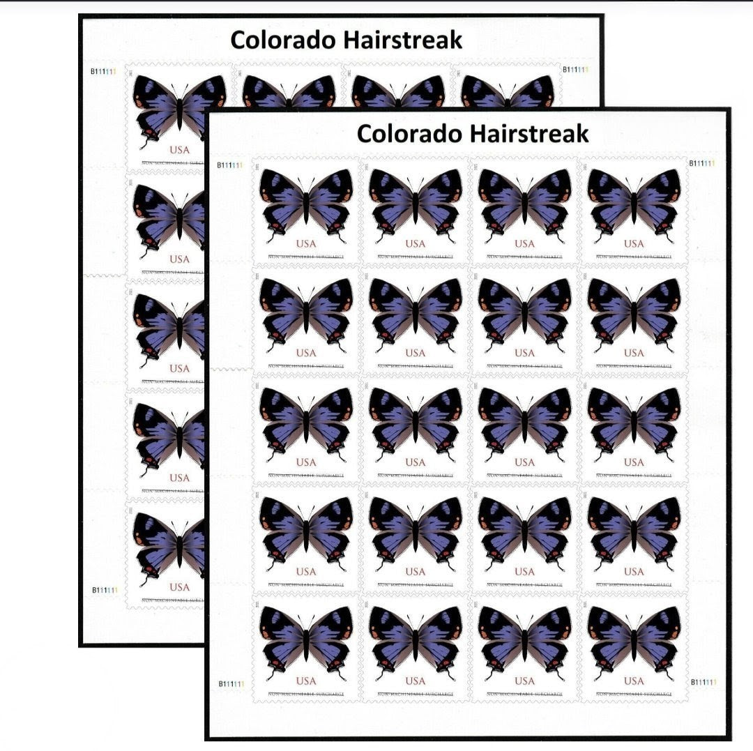2021 Colorado Haistreak Butterfly Non-Machinable USA Stamp Sheet Of 20
