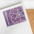 $5 Floral Geometry USA Stamp Sheet Of 10, Multicolor