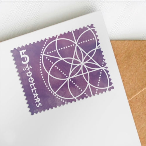 $5 Floral Geometry USA Stamp Sheet Of 10, Multicolor