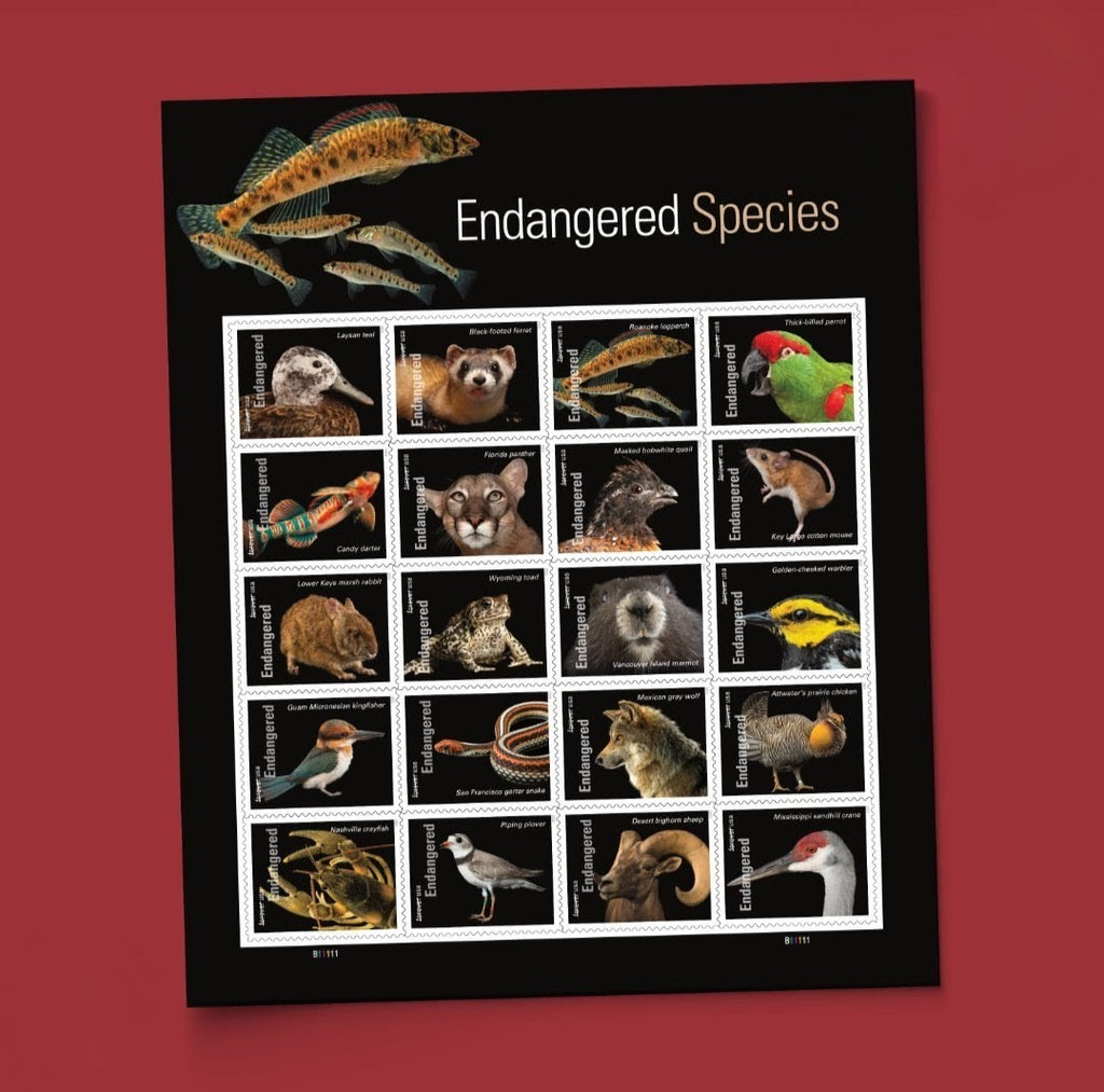 2023 Endangered Species Forever USA Stamp Sheet Of 20, Multicolor
