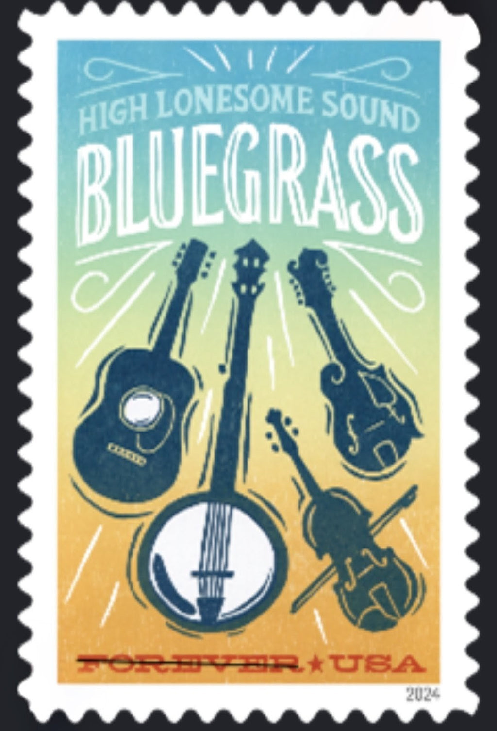2024 Bluegrass Forever USA Stamp Sheet Of 20, Multicolor