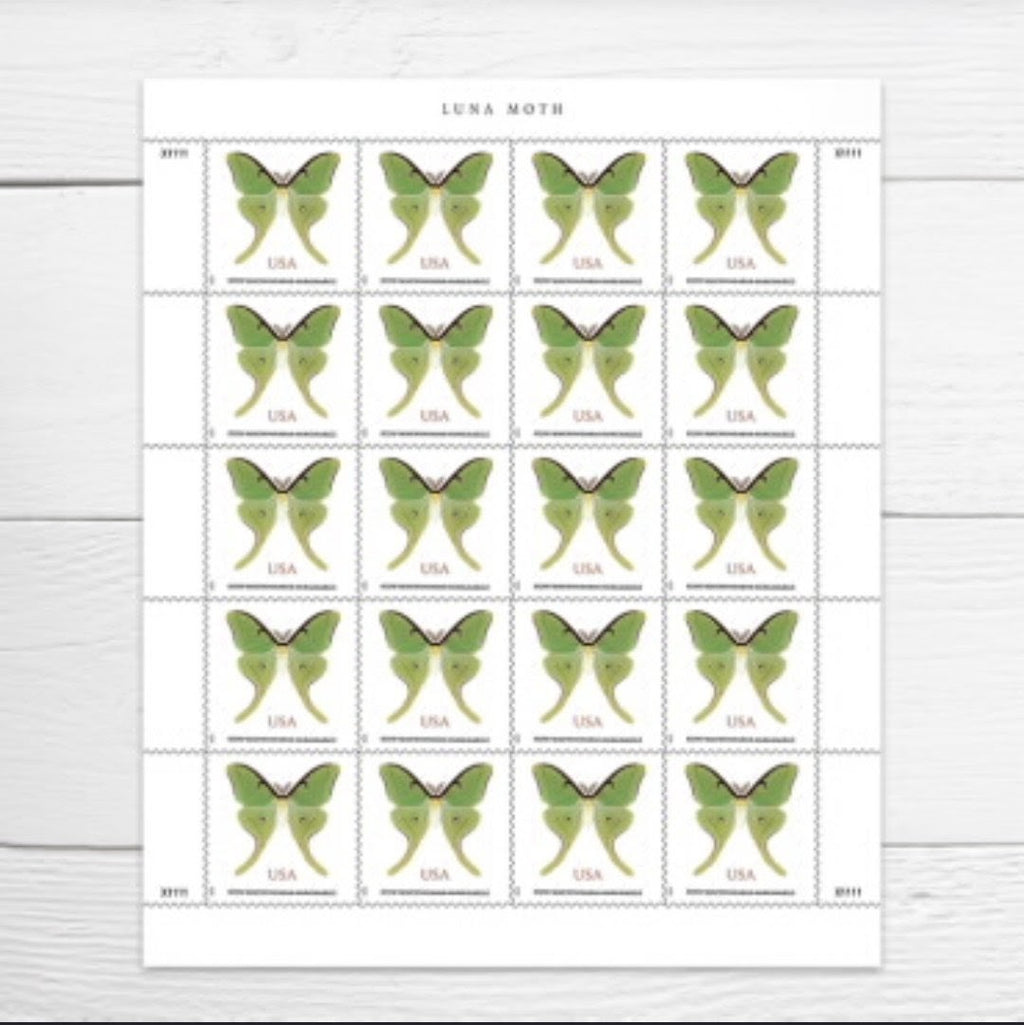 2025 Luna Moth Butterfly Non-Machinable USA Stamp Sheet Of 20