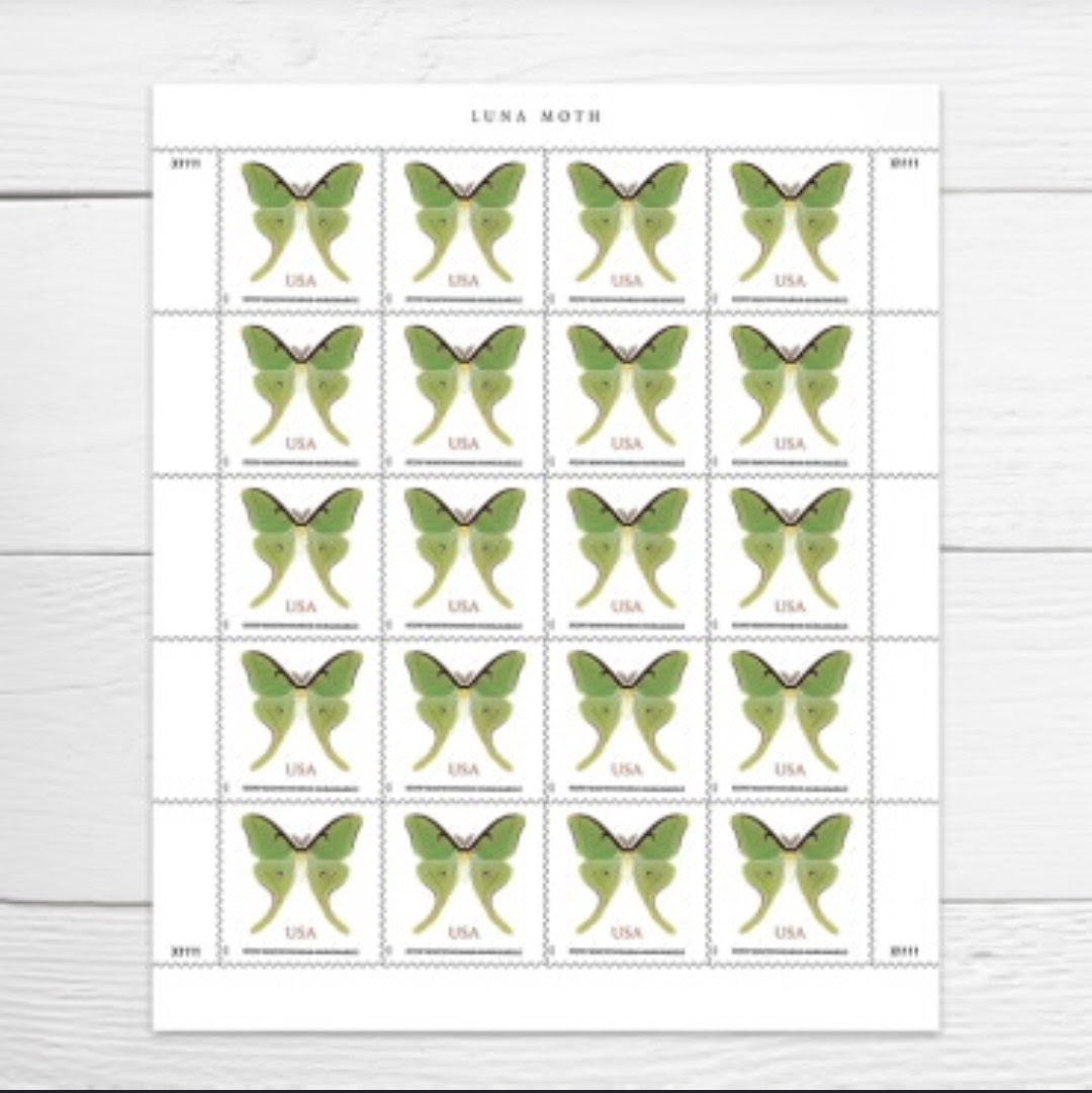 2025 Luna Moth Butterfly Non-Machinable USA Stamp Sheet Of 20
