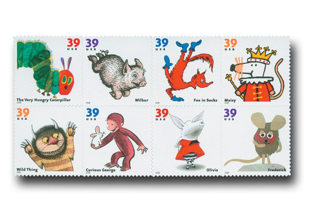 2006 Favorite Children's Book Animals 39¢ USA Stamp Sheet Of 16, Multicolor