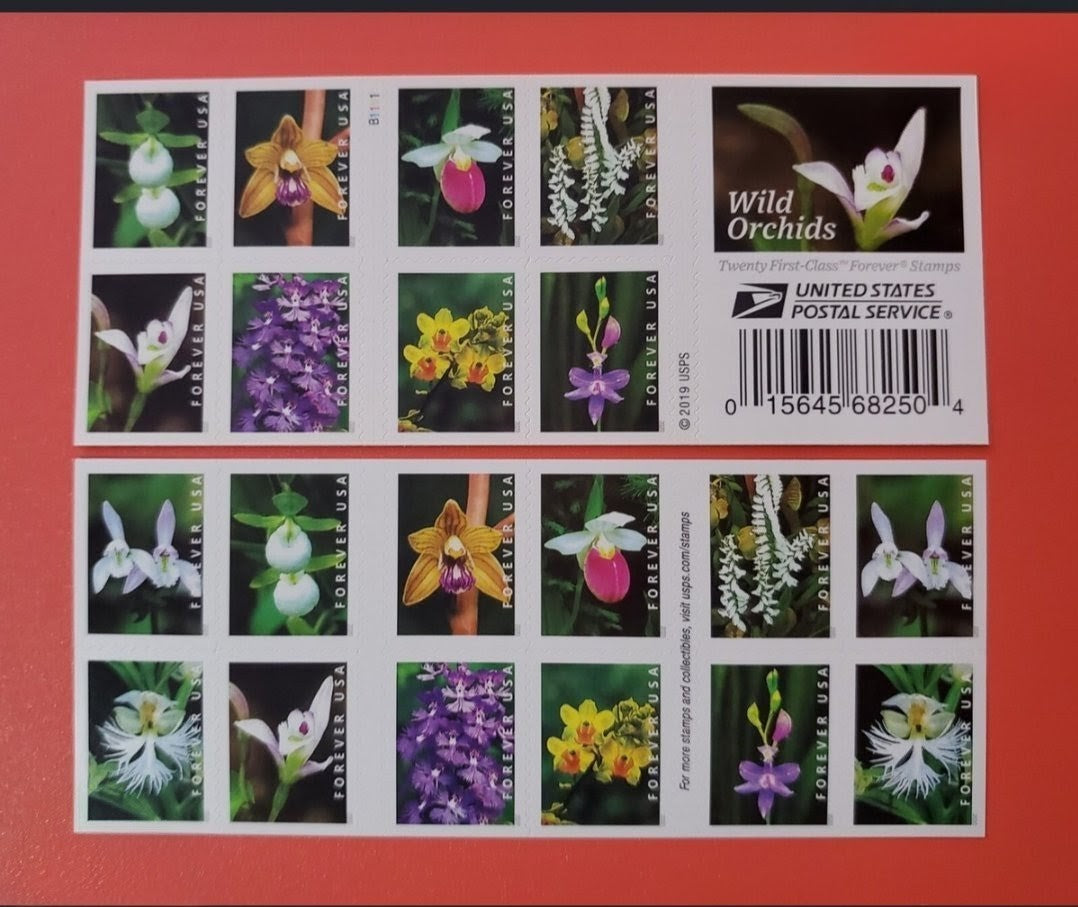 USPS 2020 Wild Orchids Forever Stamps Booklet of 20, Floral