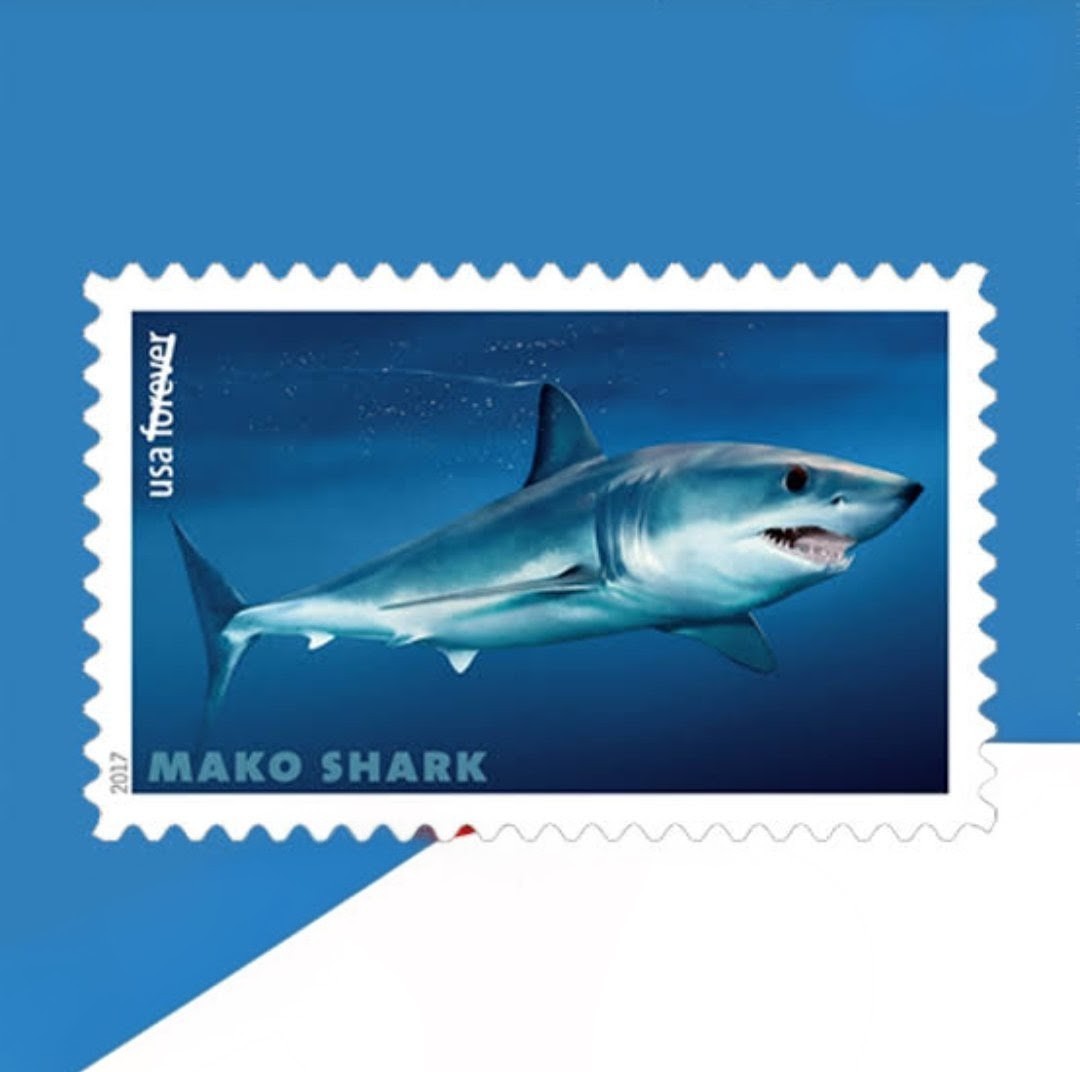 USPS 2017 SHARKS Stamps Sheet of 20, Ocean