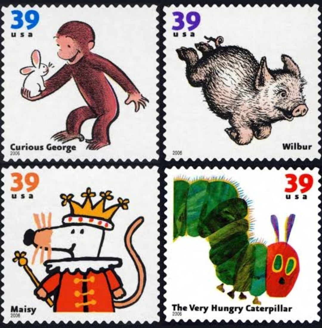 2006 Favorite Children's Book Animals 39¢ USA Stamp Sheet Of 16, Multicolor