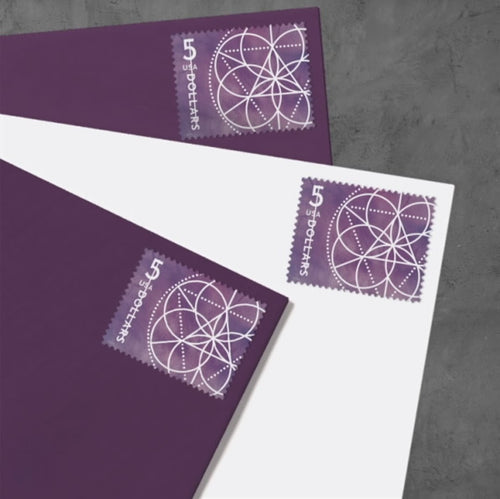 $5 Floral Geometry USA Stamp Sheet Of 10, Multicolor